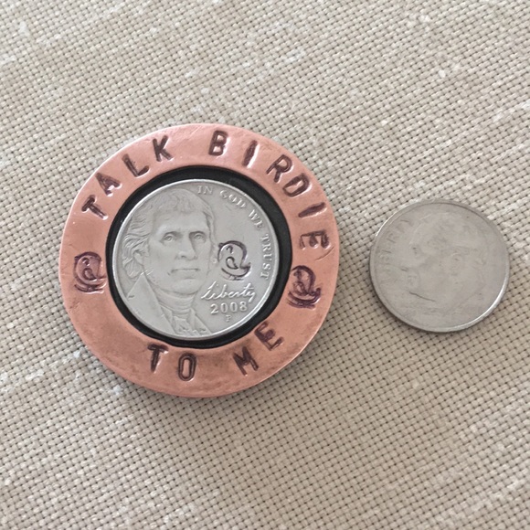 ARTISAN Golf Ball Marker Hand Crafted Stamped Copper - Picture 3 of 4